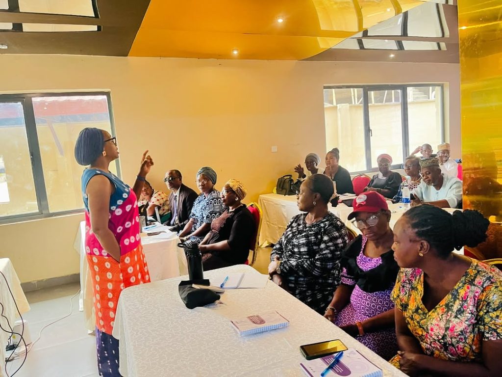 A photo of Atinuke Odukoya training stakeholders in Ogun State
