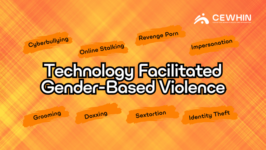 A Photo Showing the article heading - Forms of Tech-Facilitated Gender-based Violence (TFGBV) - Cyberbullying, Cyberstalking etc